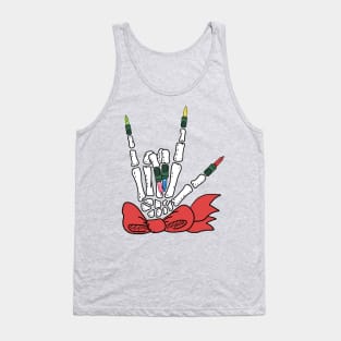 Skeleton Hand Signing Love for Christmas Tank Top